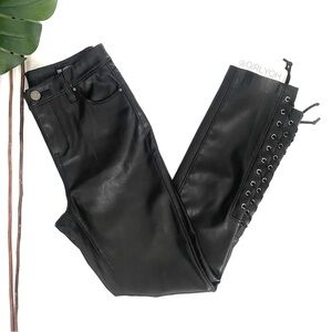 Blank NYC Leather Corset Lace Up Pants 26